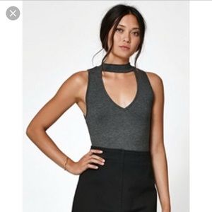 Kendall and Kylie dark Grey choker tank